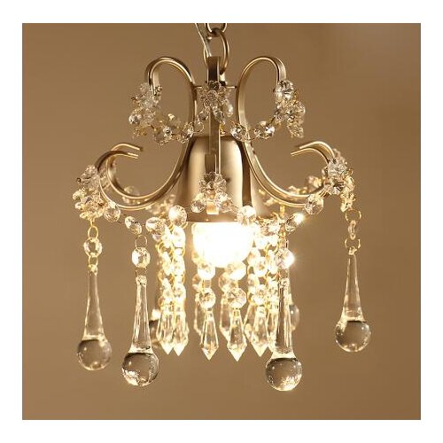 American rural creative personality simple crystal chandelier single bedroom aisle balcony entrance crystal small hang lamps LED