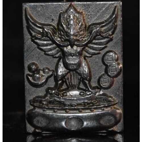 Hongshan culture archaize black iron meteorite Dapeng Bird amulet statue