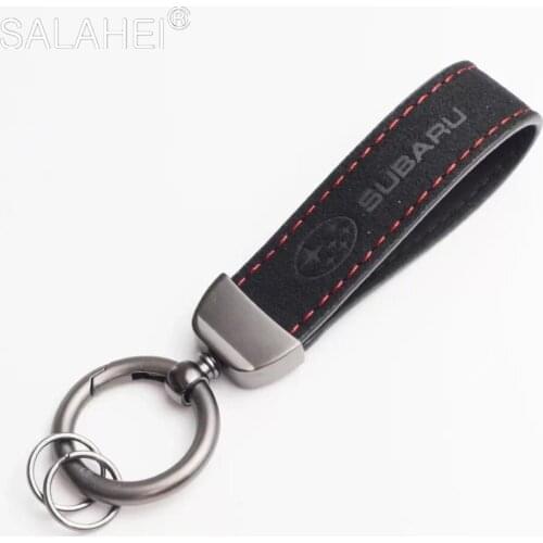Car Keychain Suede Leather Key Ring Chain For Subaru Impreza Forester WRX STI BRZ XV Legacy Outback Crosstrek Auto Accessories