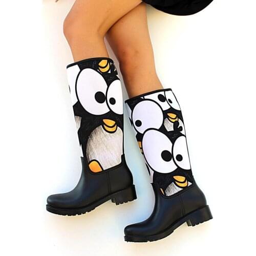 Ç19136Siyah Pink Potin Black Women Boots Ç19136