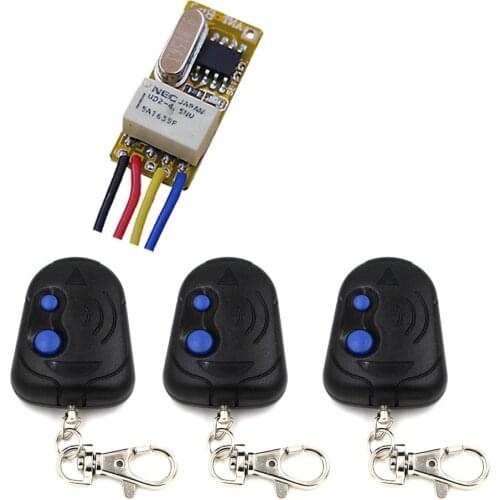DC3.5v~12V Micro Wireless Remote Control Switch Garage Door Curtain Lighting Switch Receiver Transmitter 315Mhz/433Mhz