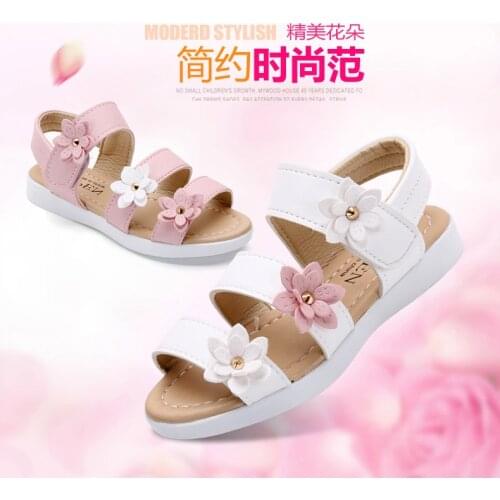Childrens Shoes Summer Style Children Sandals Girls Princess Beautiful Flower Shoes Kids Flat Sandals Baby Girl Gladiator Soft