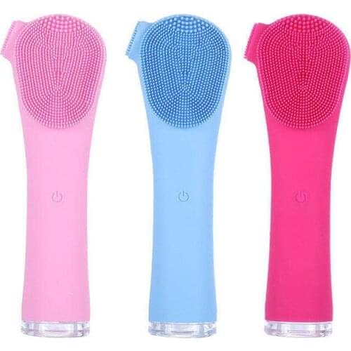 Electric Facial Cleansing Brush Waterproof Silicone Sonic Face Brush Handheld Cleaning Device Rechargeable Pore Cleaner