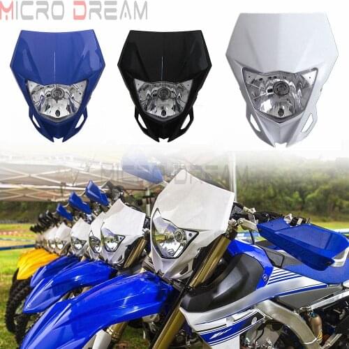 12V 35W MX Enduro Supermoto Dirt Racing Bike Headlight for Yamaha WR250F WR450F XT600 TTR KLX KXF EXC YZF DRZ Off Road Universal