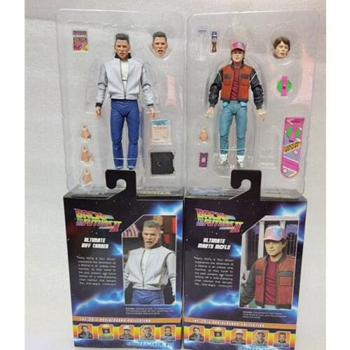 Neca Movie Back to the Future Marty McFly Figure Biff Tannen Figure Action Figures Toy Model Collectible Christmas Gift 18CM