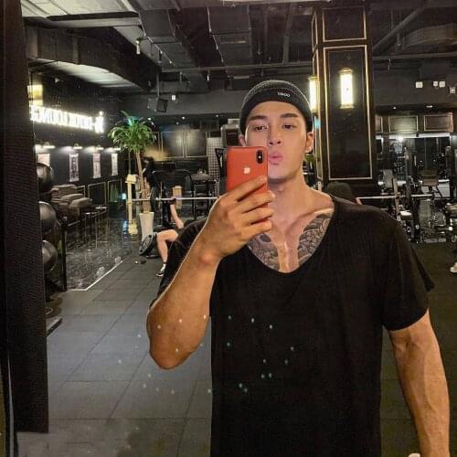 2021 new Summer SikSilk Mens striated T Shirt Silk Silk O-Neck Short Sleeve fitness Shirts Male Brand T-shirt Tops Tees clothing