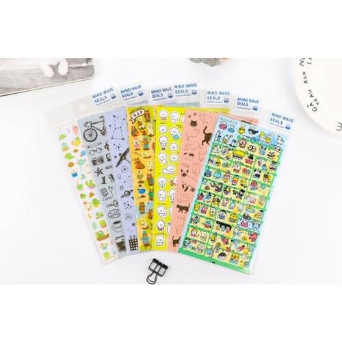 Kawaii Cartoon animals Gilding Stickers DIY Diary Scrapbook Notebook Album Cup Phone Decor Sticker Stationery School Supplies