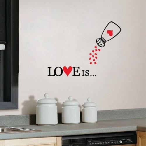 Love Flavoring Creative Wall Decals, "Love is ...." Lovely Wall Stickers For Home Kitchen Glass Cabinets, Fridge Decoration