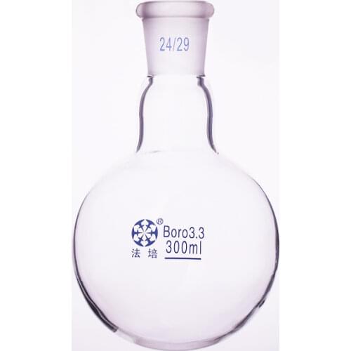 Single standard mouth round-bottomed flask,Capacity 300ml and joint 24/29,Single neck round flask
