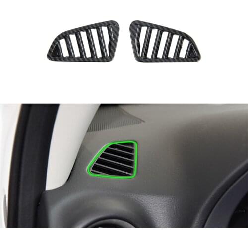 Front Up Air Vent Cover Interior Car Accessories Outlet Trims ABS Imitate Carbon Fiber For Nissan Navara 2017 2018 2019
