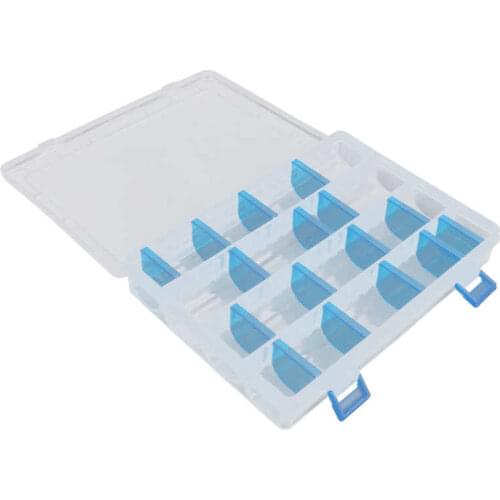 Plastic Fishing Lure Box Single Layer Lure Fishing Box 16 Compartment Bait Organizer Box Fishing Lures Storage Case