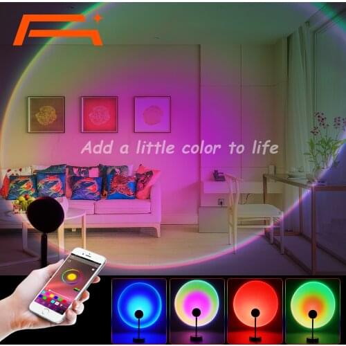 Sunset Projection Lamp,USB Port 180° Rotation LED Projector Lamp,For Bedroom Selfie Atmosphere Creation