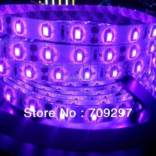 FREE DHL/FEDEX 200m/lot UV UltraViolet color 300LED strip,purple 3528 SMD IP65 waterproof DC12V light 60led/m LED strip 660298