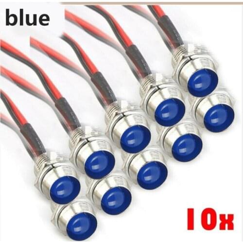 Pilot Indicator Small 10pcs Truck 12V Warn 20cm Wire Water-Proof Accessories Boat