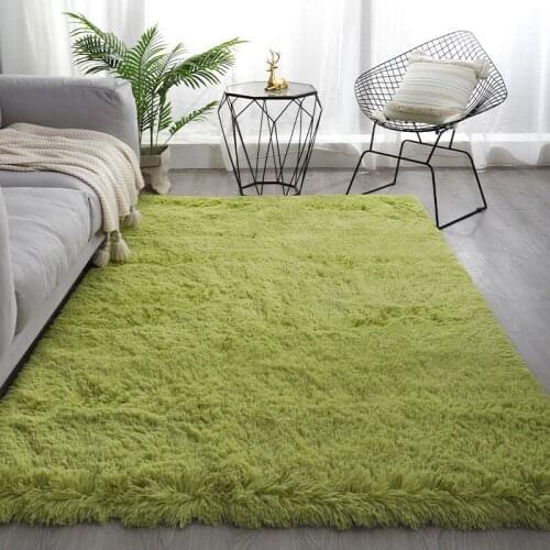 Fresh Silky Carpet Plush Bedroom Bedside Blanket Nordic Style Homestay Living Room Floor Mat Solid Color Home Coffee Table Mats