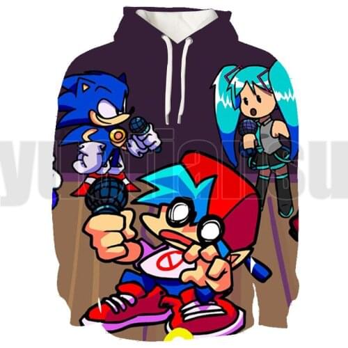 3D Print Hot Game Friday Night Funkin Hoodie Unisex Sweatshirt Lounge Wear Boys Tops Anime Pullover Adults Video Game Streetwear
