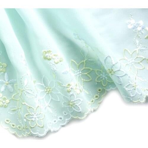 10M Delicate Lace Trim High Quality Navy Red Chiffon Fabric DIY Crafts Flowers Ribbon Clothes Accessories 16cm Width