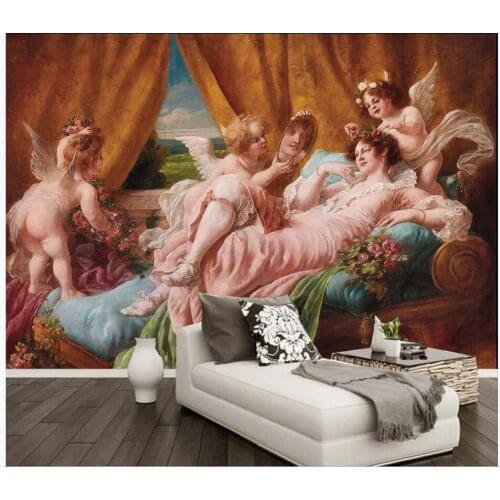 WDBH 3d photo wallpaper custom mural Venus Little Angel Oil Painting background home decor living room wallpaper for walls 3 d
