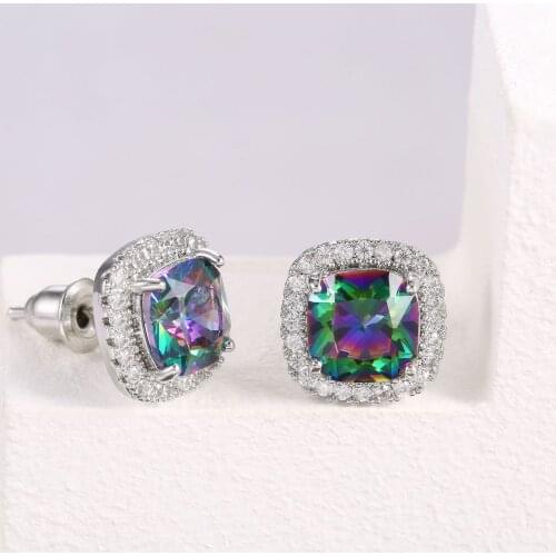 Elegant Natural Seraphinite Earring Sterling 925 Silver for Women Russian Charoite Anniversary Party Fine Jewelry Gift