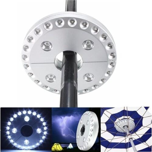 Parasol LED Light 3 Level Dimming 28 LED Camping Tents Patio Umbrella Pole Lighting Mounted or Hung Anywhere for Garden Outdoor