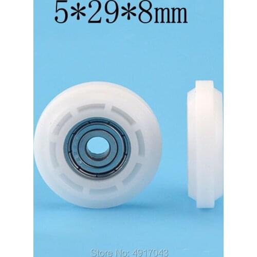 10 pcs 5*29*8mm plastic packaging Type rubber bearing pulley moves out of doors and windows convex Y convex shoulder 3 d seal
