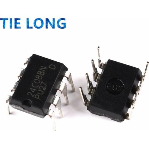 10PCS AT24C08AN-PU27 DIP8 AT24C08 DIP AT24C08AN 24C08 new and original IC