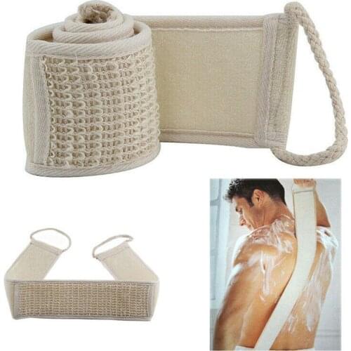 100%Natural Soft Exfoliating Loofah Back Strap Brush Bath Cleaning Body Spa Cloth Skin Scrubber Shower Care Massage Towel L I4N8