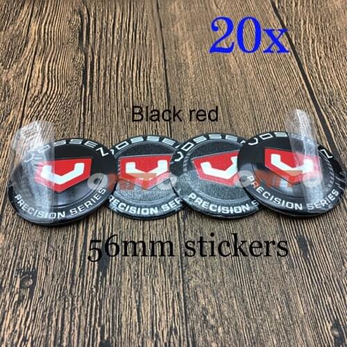 56mm Good Quality 20pcs/lot Black Red Vossen ABS Car Emblem Badge Wheel Center Cap Emblem Sticker Car Styling For audi vw benz