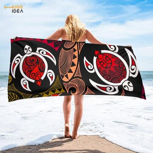 HUGSIDEA Sea Turtle Print Kids Adult Bath Towel Hawaii Style Absorbent Beach Towels Quick Dry Travel Face Hair Blanket