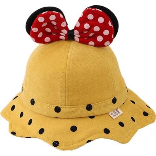 Baby autumn Outdoor Bucket Mickey Hat Kids Children Floral Panama Cap Sun Beach Caps Lovely Lace Princess Brim Baby Girl Sun Hat