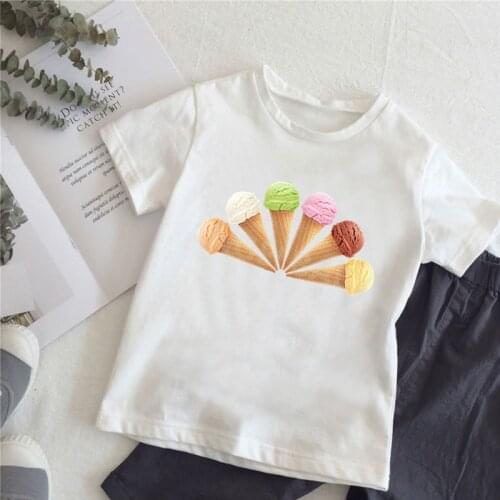 Unicorn Ice Cream T shirt For Girls Cartoon Funny Kids Tops Summer Baby Boys Clothes Casual Children T-shirt,HKP5041