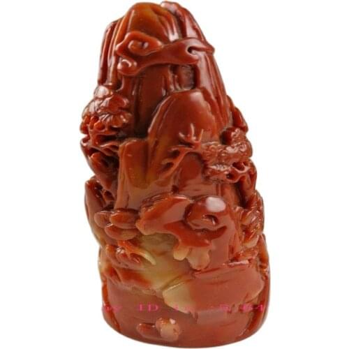 China Shoushan Stone Old Hand Carved Decoration Statue