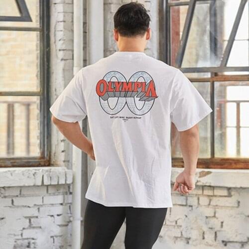 NEW Bodybuilding Tshirt Men Casual Loose Short Sleeve shirt Summer Cotton Tees Tops Male Gyms Fitness Workout Training Clothing