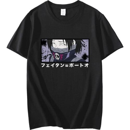 HXH FEITAN T Shirt for Men Soft Cotton Tshirt Awesome Manga T-shirt Short Sleeves Hunter X Hunter Tee Tops Fitted Clothing Gift