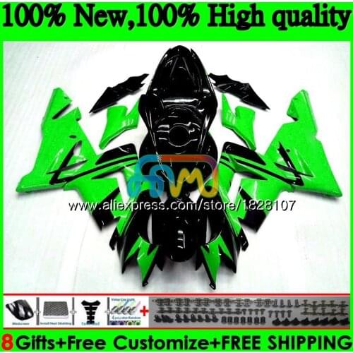 Body For KAWASAKI Green black ZX 1000 CC ZX 10 R ZX-10R 04 05 15BS.2 ZX1000CC 1000CC ZX 10R ZX10R 04 05 2004 2005 Fairing kit