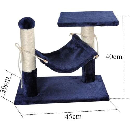 Cat Tree Scratcher with Hammock Funny Scratching Frame Sisal Rope Climbing Tree Toy Activity Protecting Furniture Cats Bed