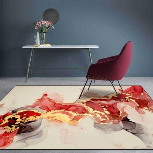 Modern New Chinese Rug Abstract Ink Gilt Black and Red Color Carpet Living Room Bedroom Bed Blanket Kitchen Floor Mat