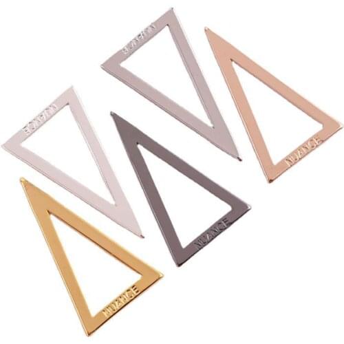 20*35mm multicolor engraving (NUANCE) LOGO geometric hollow triangle brass pendant DIY jewelry accessories handmade materials