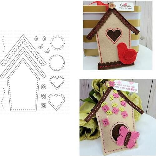 Birdhouse Dies Scrapbooking Metal Cutting Dies Craft Embossing Make Paper Greeting Card Making Template DIY Handmade 2021 New