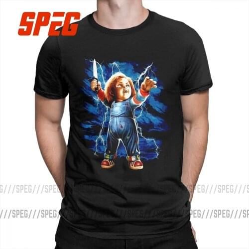 Mens T Shirt Seed Of Chucky 100% Cotton Clothing Plus Size Men Short Sleeve Tees Crew Neck Summer Style Horror T-Shirts Vintage