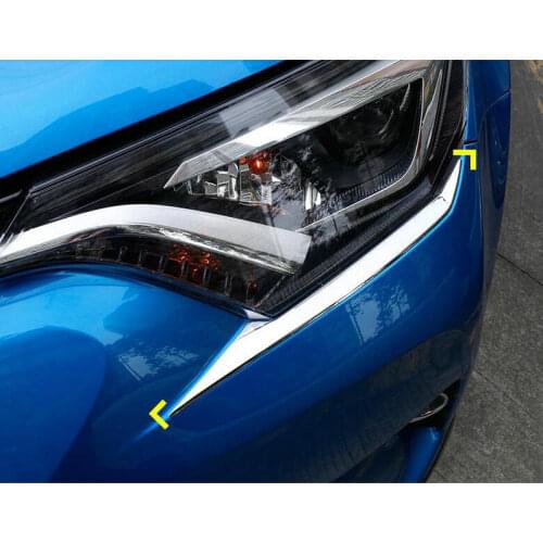Car ABS Headlight Trim Lamp Eyebrow Headlight Cover Trim for RAV4 RAV-4 2016-2017
