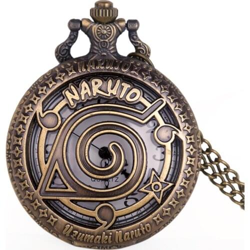 New Design Unique Bronze Japan Anime Quartz Pocket Watch Necklace Pendant Mens Womens Watches gifts