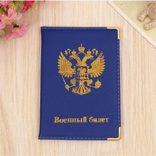 Letters Solid Color Russia Passport Holder Women Leather Passport Cover Men Travel Passport Wallet Credit Card ID Holders