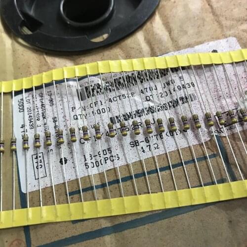 Original new 100% thick copper foot carbon film color ring resistance CF1/4CT52R470J 1/4W 47R 5% (Inductor)