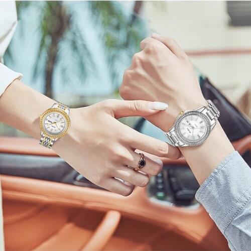 Couple Watches for Lovers Quartz Wristwatch Fashion Business Men Watch for Women Watches Stainless Steel Yellow Gold Pair Hour