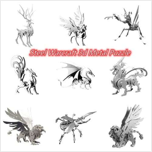 Hot Steel Warcrafts 3D Metal Puzzle Set Manually Assemble Animal Models with High Difficulty for Adults Kids Gift Collection
