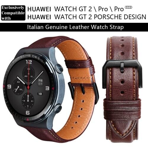 MAIKES Quick Release Watch Band 20 22mm Genuine Leather Strap for Huawei GT 2 GT2 Pro 46mm 42 Mens Female Watch Strap Belt
