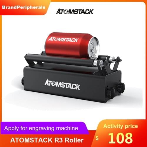 ATOMSTACK R3 Roller for Cylindrical Objects with 360° Rotating Engraving Axis 8 Angle Adjustments Engraving Diameter 4MM