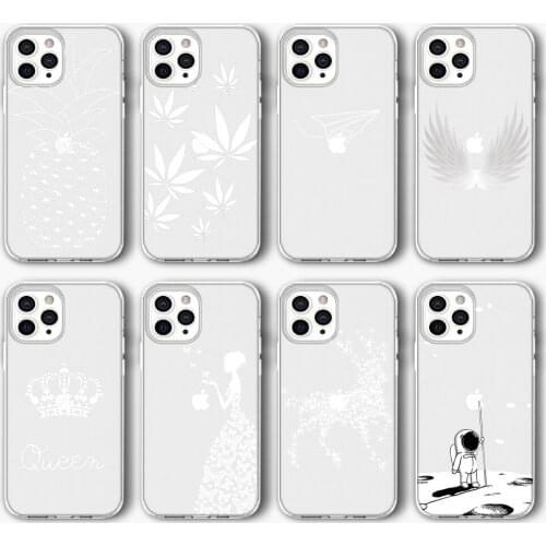 Luxury Artistic White Funda Case for IPhone 12 Pro Case for IPhone 12 11 Pro XR XS Max Mini 7 X 8 6 6S Plus 5S SE 2020 Silicone
