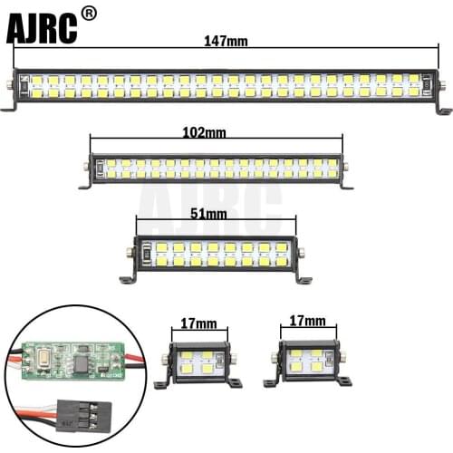 Metal shell bumper searchlight suitable for 1/10 climbing car TRAXXAS TRX4 TRX6 Axial SCX10 D90 D110 roof light Spotlight